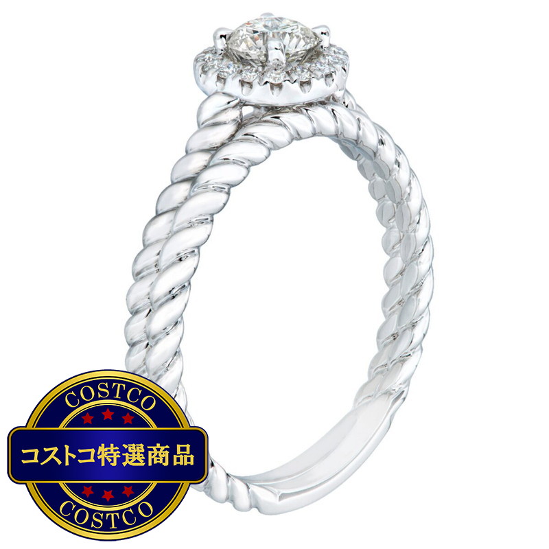 (コストコ) 18K ホワイトゴールド 0.36カラット ラウンドカットダイヤモンド リングセット - 画像 (2)