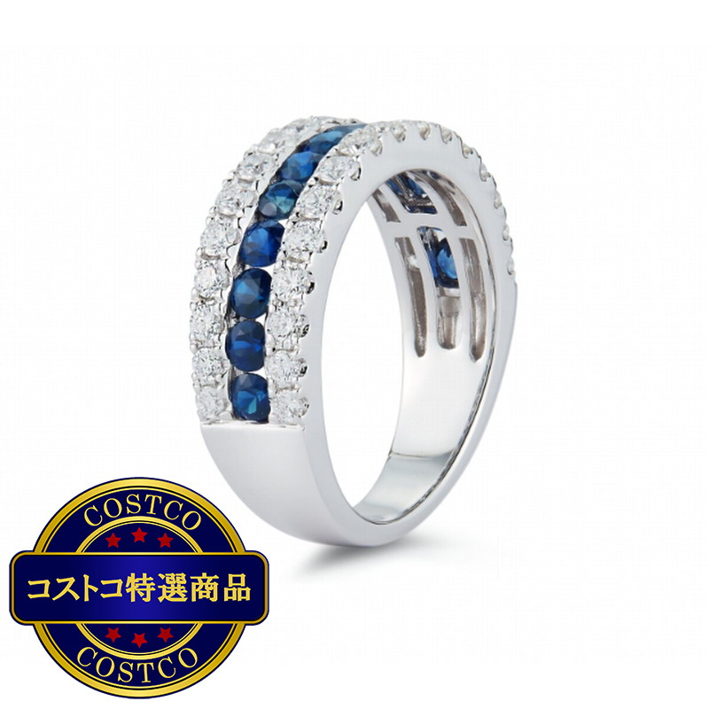 (コストコ) 18K ホワイトゴールド 0.74カラット ダイヤモンド&サファイヤ リング - 画像 (2)
