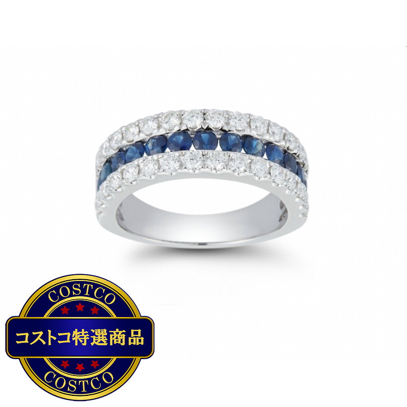 (コストコ) 18K ホワイトゴールド 0.74カラット ダイヤモンド&サファイヤ リング - 画像 (3)