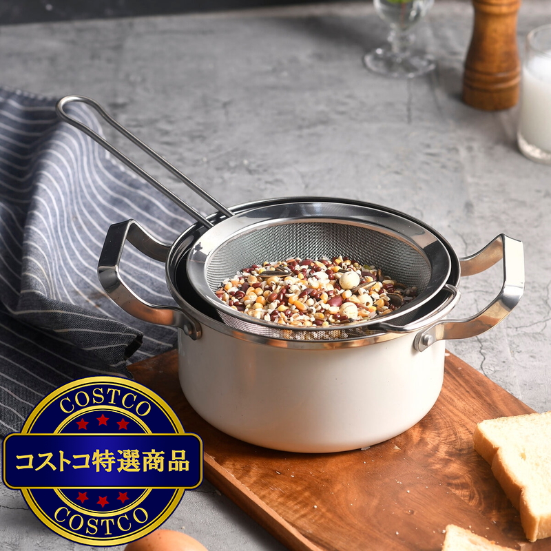 (コストコ) MIU ステンレス取っ手付きザル 3PC - 画像 (2)