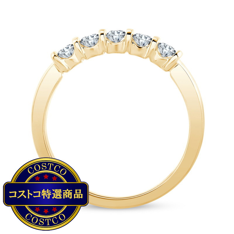 (コストコ) 18K イエローゴールド 5粒ダイヤモンド リング - 画像 (3)