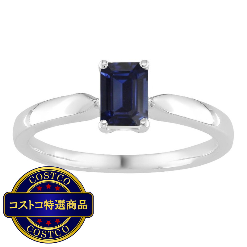 (コストコ) 18K ホワイトゴールド サファイア リング