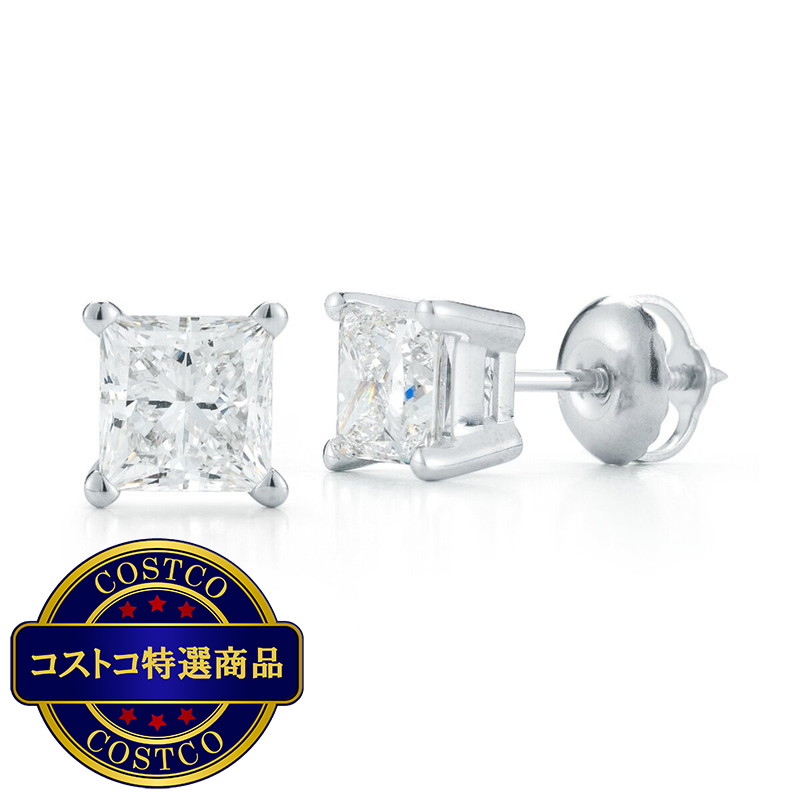 (コストコ) 18K ホワイトゴールド 1.00カラット ダイヤモンド ピアス