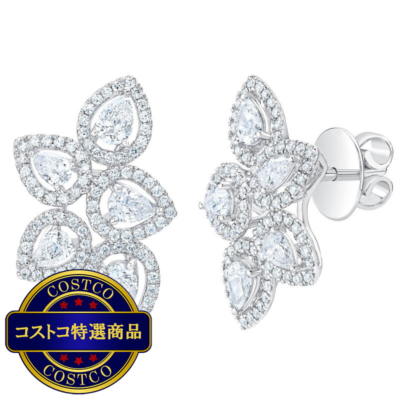 (コストコ) 18K ホワイトゴールド 1.45カラット ダイヤモンドピアス - 画像 (2)