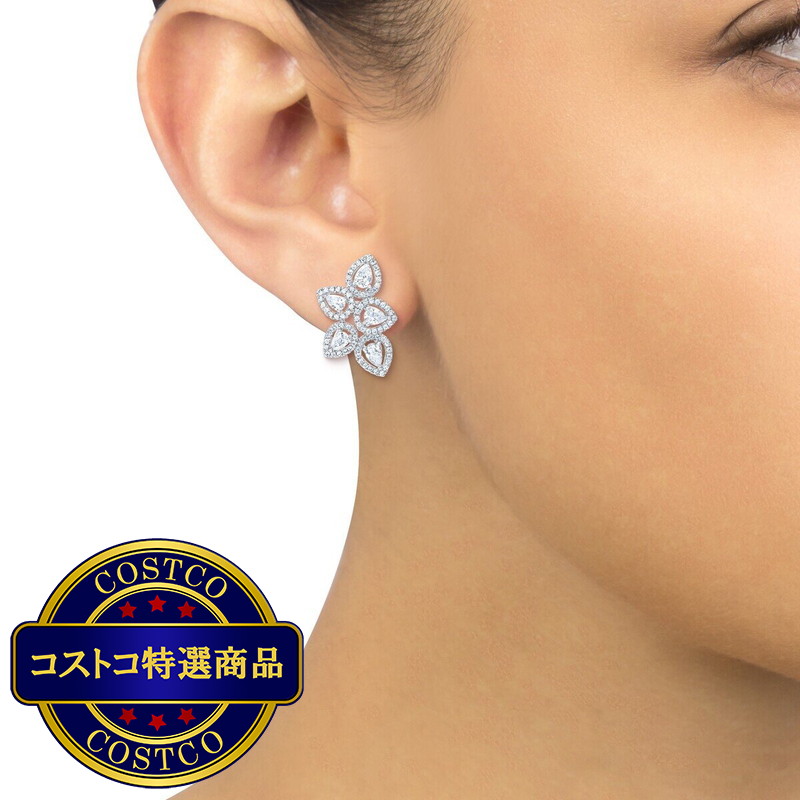 (コストコ) 18K ホワイトゴールド 1.45カラット ダイヤモンドピアス - 画像 (3)