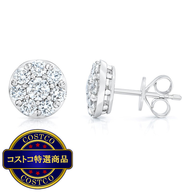 (コストコ) 18K ホワイトゴールド 1.50カラット ダイヤモンド ピアス - 画像 (2)