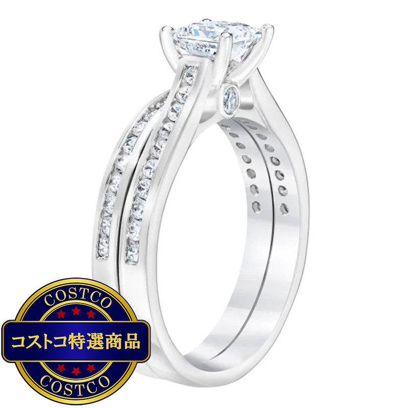 (コストコ) プラチナ 1.25カラット ダイヤモンド ウェディング リング セット - 画像 (2)
