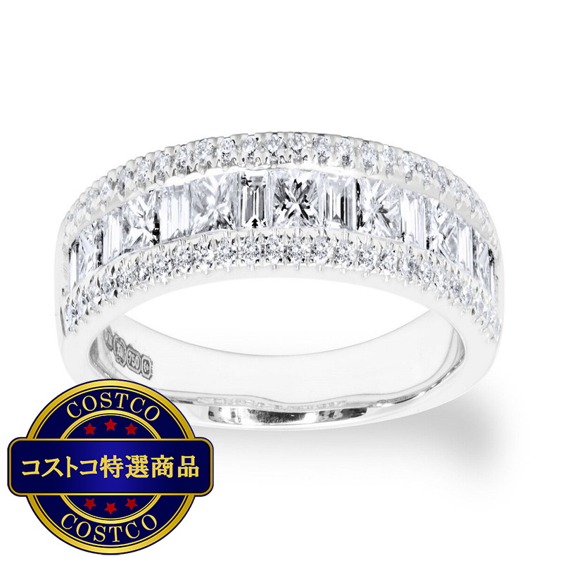 (コストコ) 18Kホワイトゴールド 1.79カラット バゲットダイヤモンド リング
