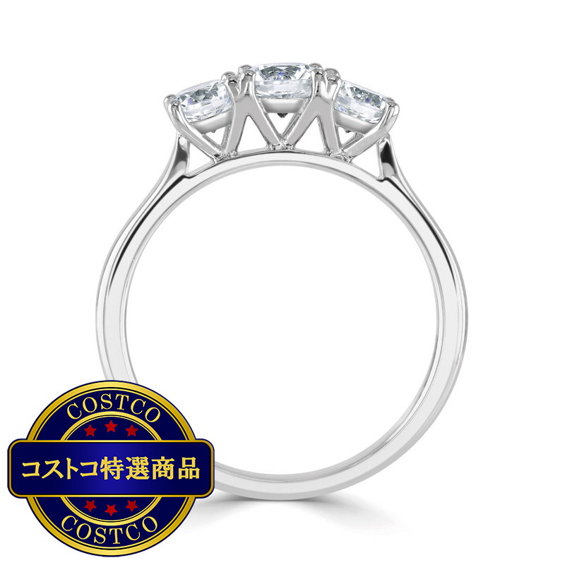 (コストコ) 18Kホワイトゴールド 0.57カラット ラウンドカット3ピースダイヤモンド リング - 画像 (3)
