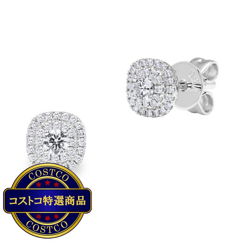 (コストコ) 18Kホワイトゴールド 1.0カラット タブルヘイロー ピアス - 画像 (2)