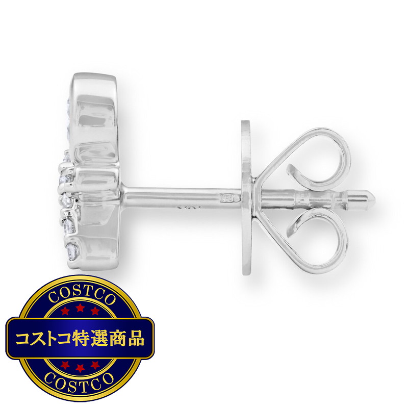 (コストコ) 18Kホワイトゴールド 0.27カラット ダイヤモンド クロスオーバー ピアス - 画像 (2)