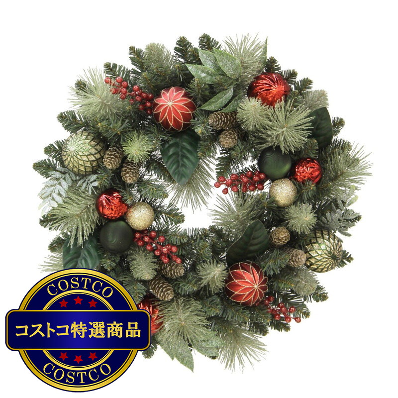 (コストコ) 61cm クリスマスリース 2色展開 - 画像 (2)