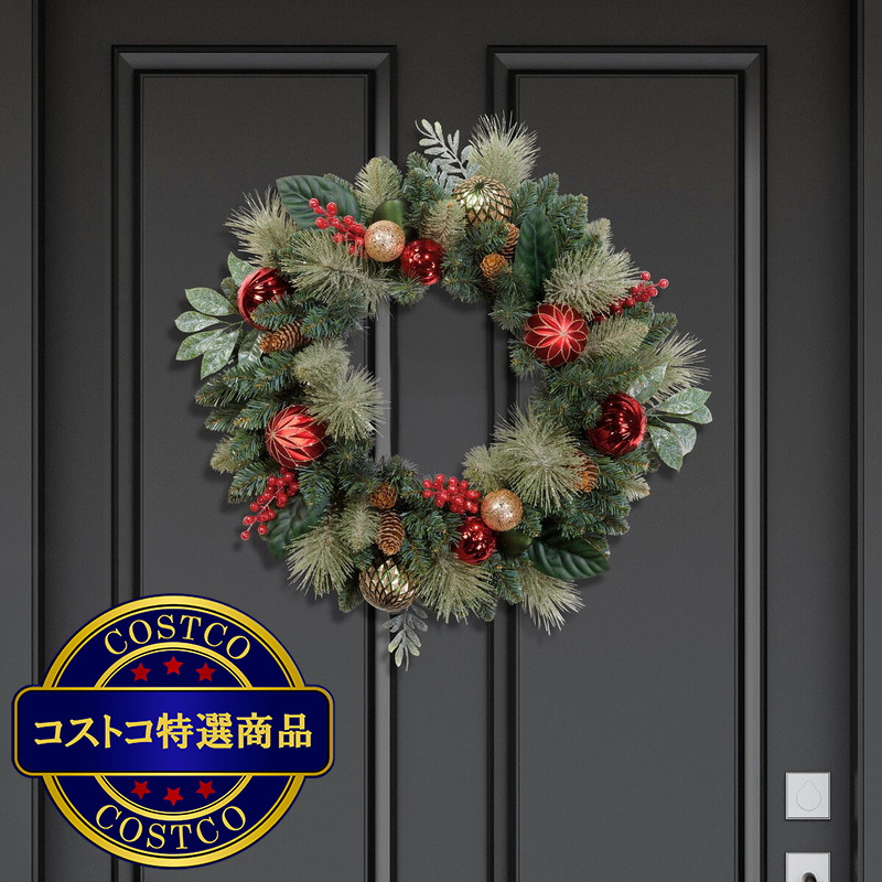 (コストコ) 61cm クリスマスリース 2色展開 - 画像 (4)