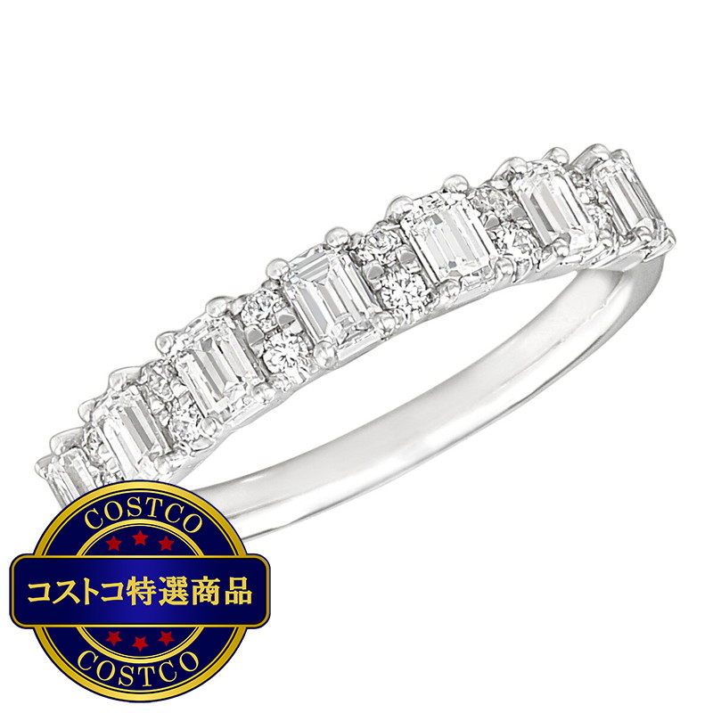 (コストコ) 18Kホワイトゴールド 0.80カラット ラウンド&オクタゴンカットダイヤモンド アニバーサリーリング - 画像 (2)