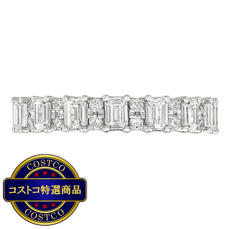 (コストコ) 18Kホワイトゴールド 0.80カラット ラウンド＆オクタゴンカットダイヤモンド アニバーサリーリング