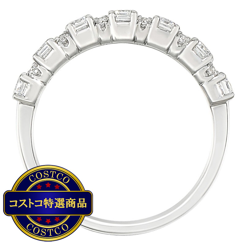(コストコ) 18Kホワイトゴールド 0.80カラット ラウンド&オクタゴンカットダイヤモンド アニバーサリーリング - 画像 (3)
