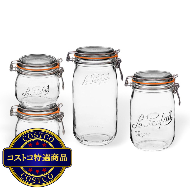 (コストコ) ル・パルフェ スーパージャー ガラス食品保存容器 4点セット