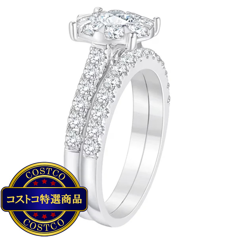 (コストコ) 14K ホワイトゴールド 1.40カラット ダイヤモンド リング セット - 画像 (2)