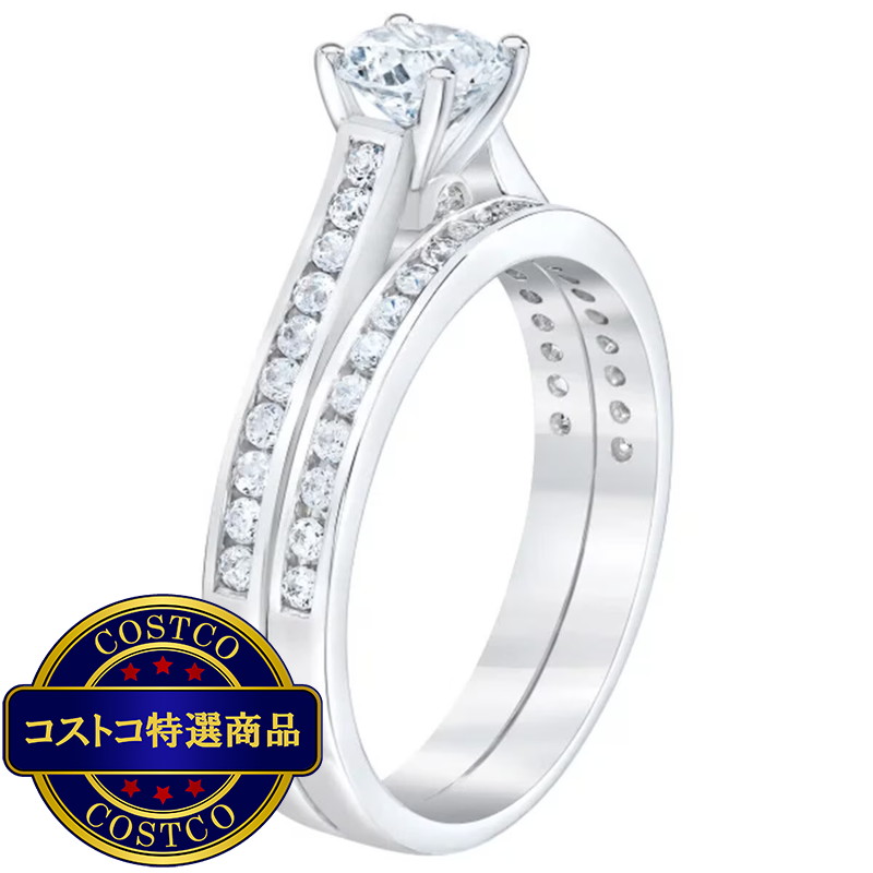 (コストコ) プラチナ 1.22カラット ダイヤモンド ウェディング リング セット - 画像 (2)