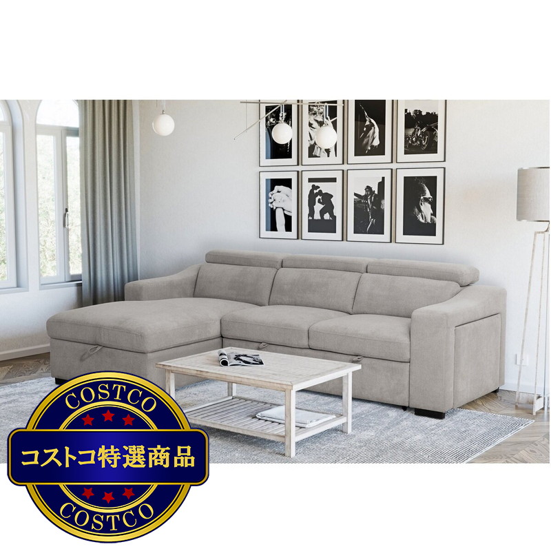 (コストコ) Roxana カウチソファベッド (収納付）