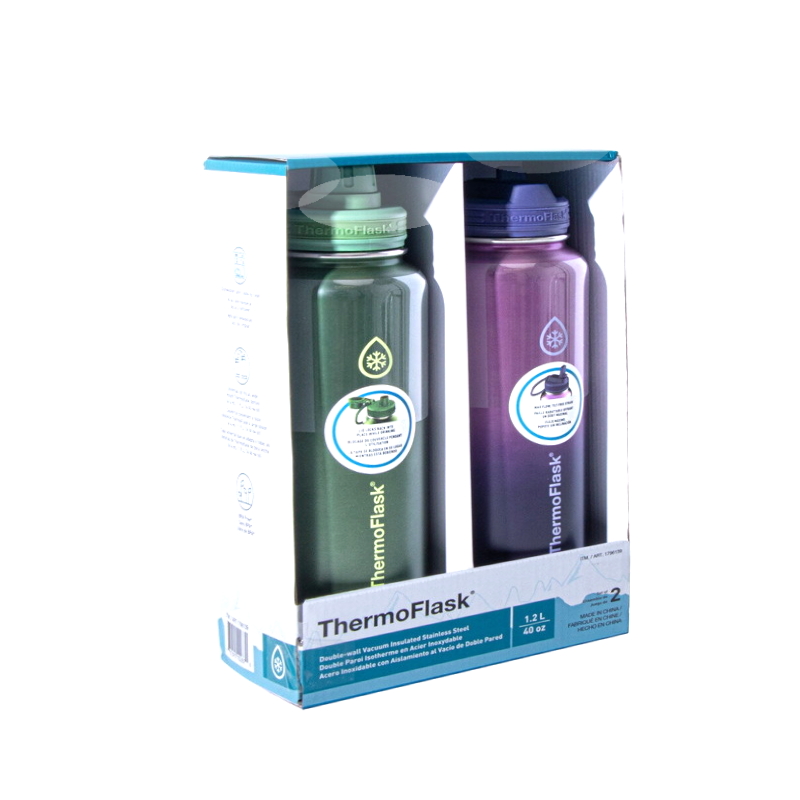(コストコ) THERMOFLASK ステンレス真空断熱ボトル 1.17L 2PC