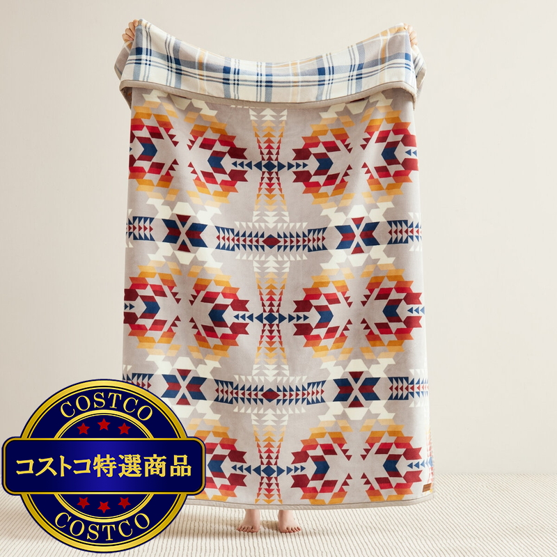 (コストコ) ペンドルトン 大判ひざ掛け リバーシブル 127cm x 177cm レジェンド レイク グレー - 画像 (3)