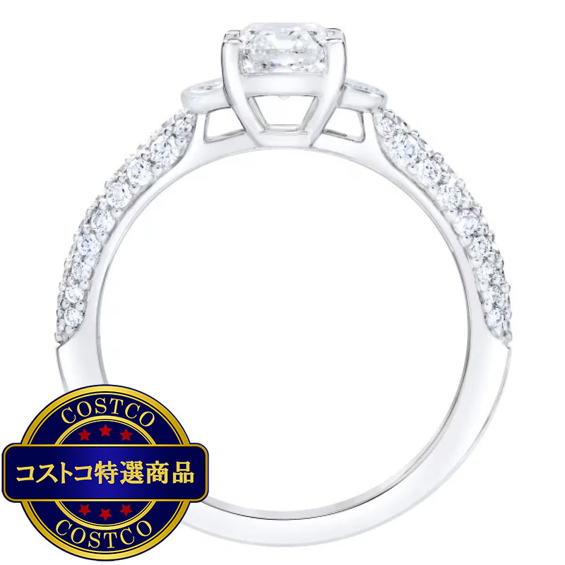 (コストコ) プラチナ 1.60カラット エメラルドカット ダイヤモンド リング - 画像 (3)