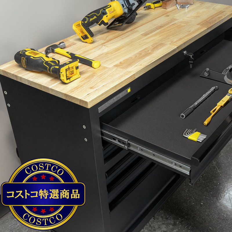 (コストコ) Permasteel 46インチ ウッドトップ ワークベンチ - 画像 (3)