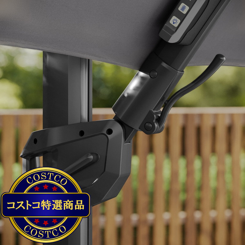 (コストコ) シーズンズセントリー 10ft スクエア カンチレバー式パラソル グレー - 画像 (4)