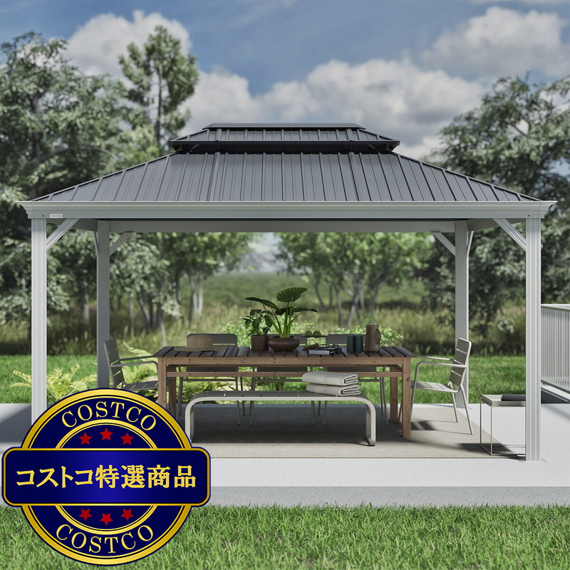 (コストコ) SOJAG メッシーナ 10 x 14フィート (3 x 4.2m) サンシェルター ホワイト - 画像 (2)