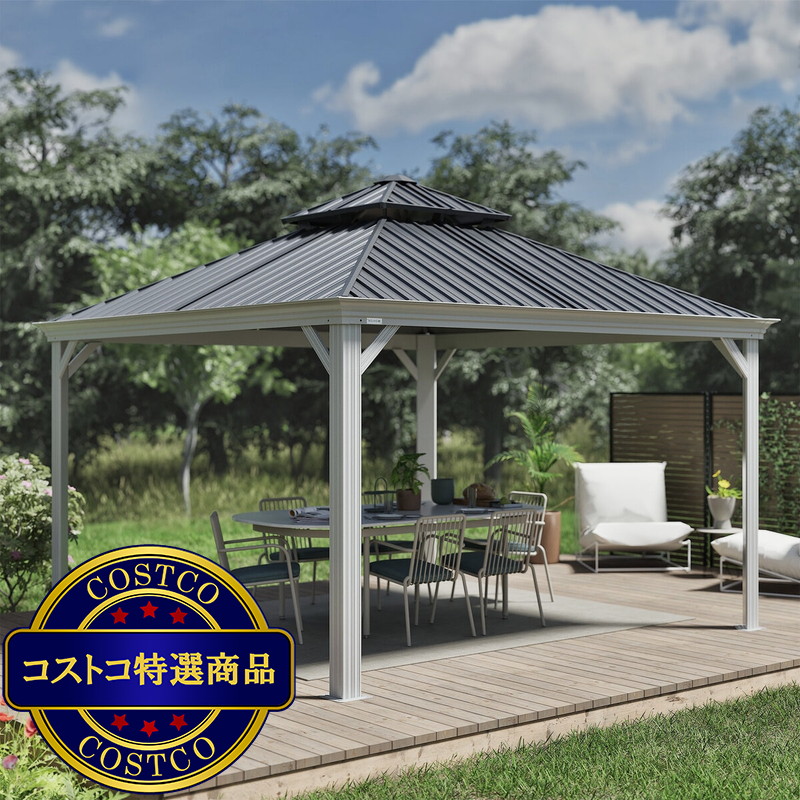 (コストコ) SOJAG メッシーナ 10 x 14フィート (3 x 4.2m) サンシェルター ホワイト