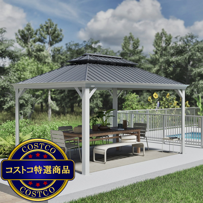 (コストコ) SOJAG メッシーナ 10 x 14フィート (3 x 4.2m) サンシェルター ホワイト - 画像 (4)
