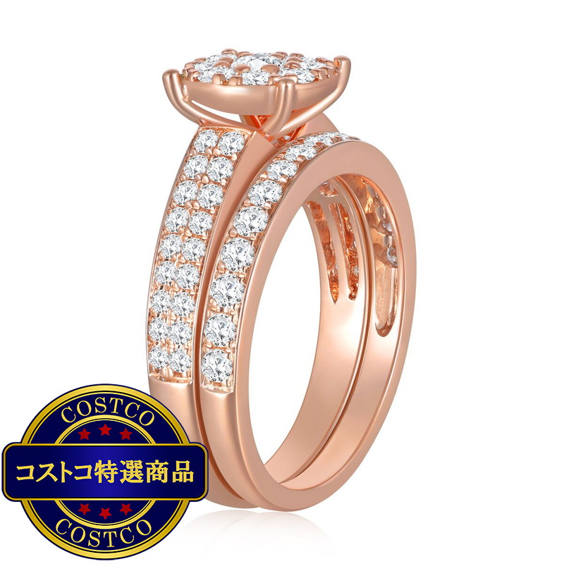 (コストコ) 18K ローズゴールド 1.00カラット ウェディング リング セット - 画像 (2)