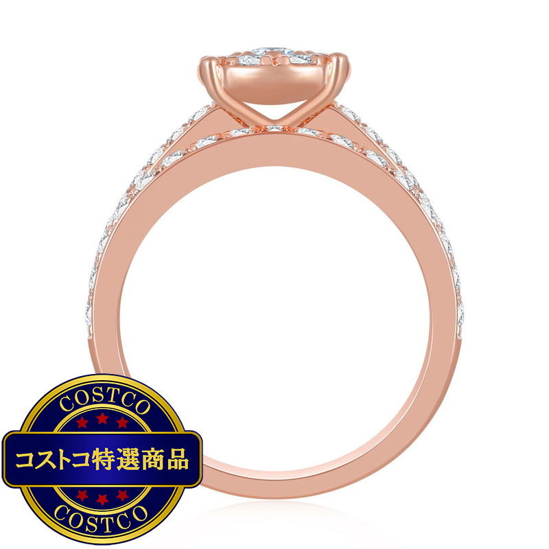 (コストコ) 18K ローズゴールド 1.00カラット ウェディング リング セット - 画像 (3)