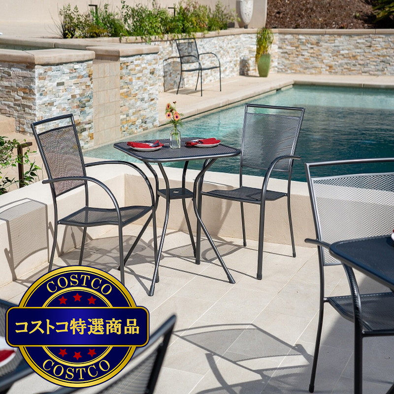 (コストコ) サンヴィラ スチール製メッシュスタッキングチェア - 画像 (3)