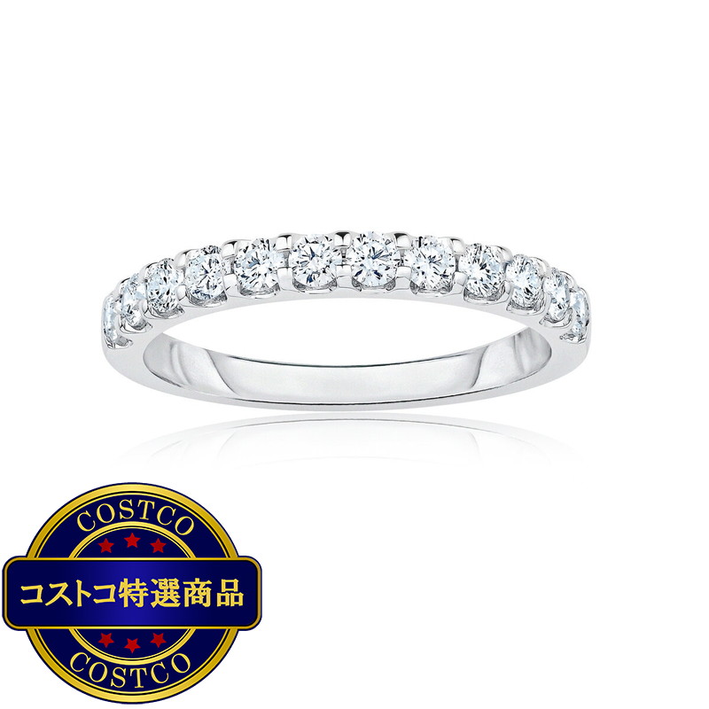 (コストコ) 18K ホワイトゴールド 0.50カラット ダイヤモンド ハーフエタニティ リング