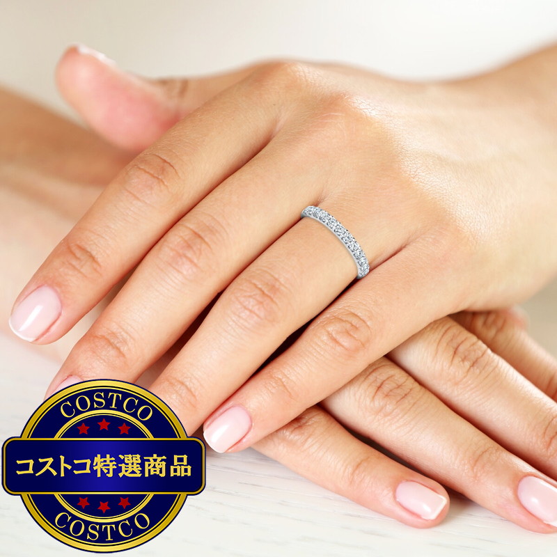 (コストコ) 18K ホワイトゴールド 0.50カラット ダイヤモンド ハーフエタニティ リング - 画像 (4)