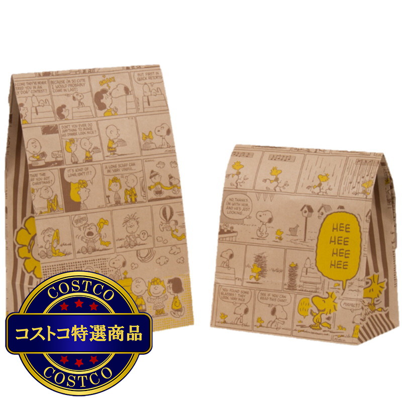 (コストコ) Peanuts アースカラー ペーパーバッグ 10枚 X 10セット - 画像 (3)