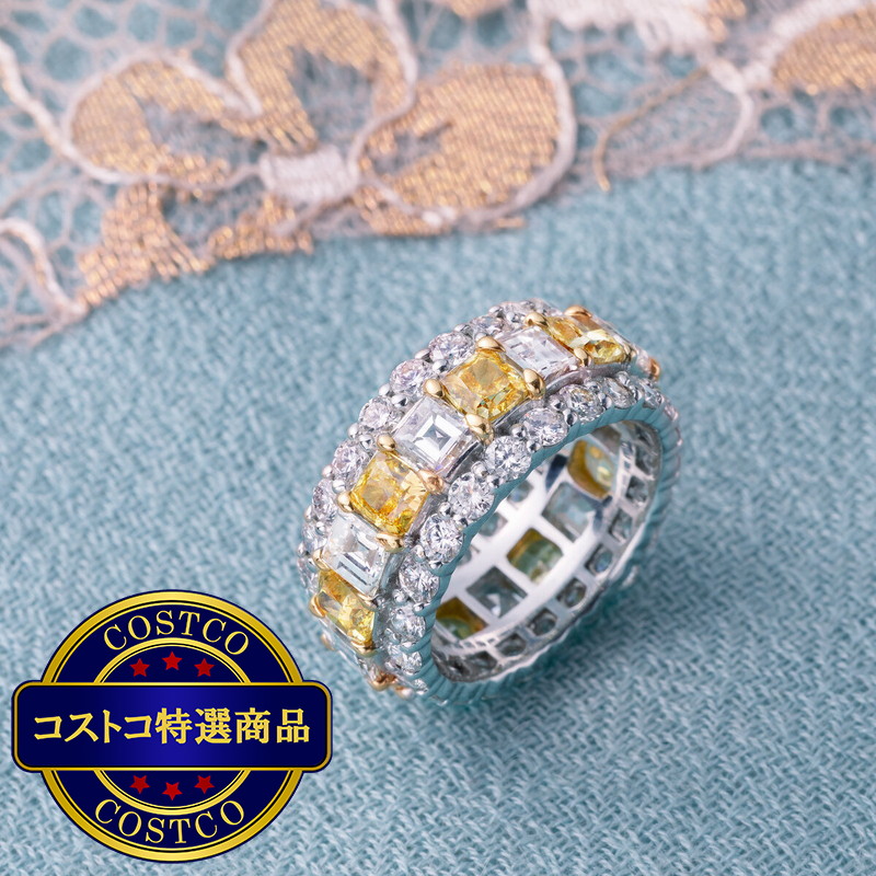 (コストコ) 18K ホワイトゴールド 7.45カラット ダイヤモンド エタニティリング - 画像 (3)