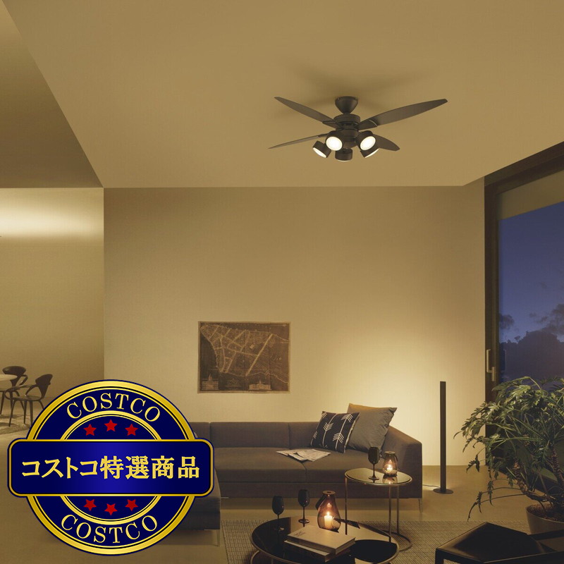 (コストコ) 大光電機 LEDシーリングファン 4枚羽 / 5灯 ブラック CSF-581B - 画像 (2)