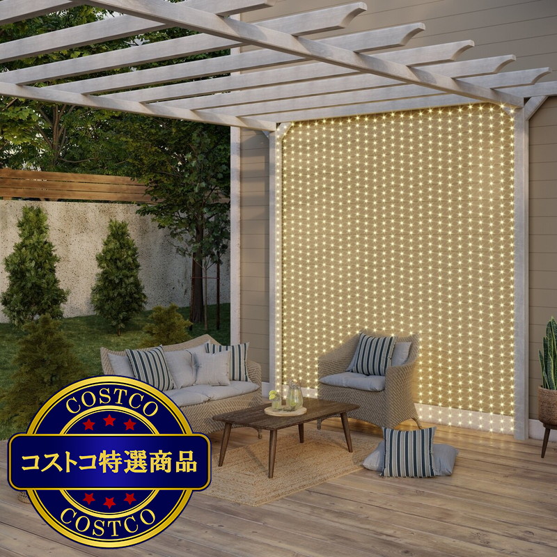 (コストコ) OVE LEDカーテンストリングライト W3m x H3m 1200球LED - 画像 (2)