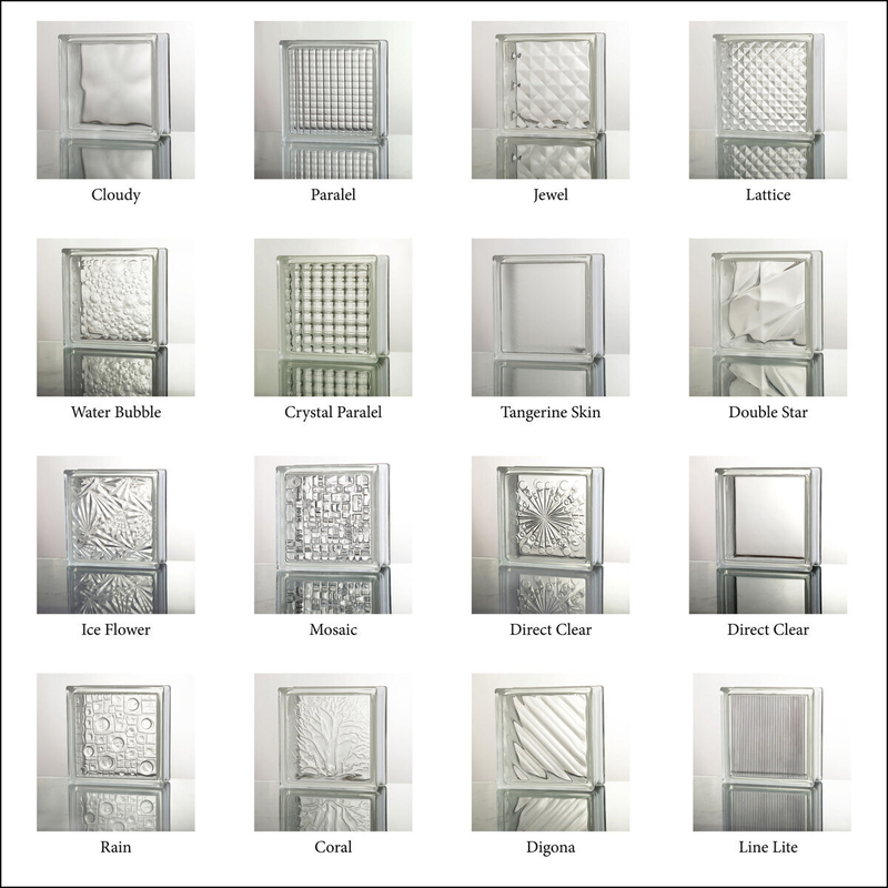 ガラスブロック 190 x 190 x 80 mm 6個セット クリアシリーズ - 画像 (2)
