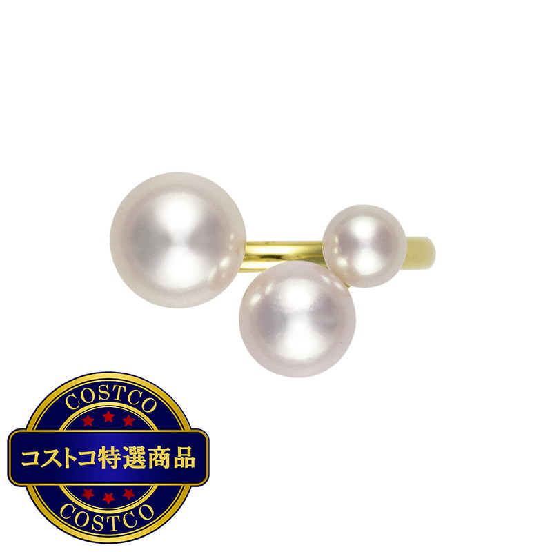 (コストコ) 18K イエローゴールド あこや パール 3ピース リング 5.0mm/7.0mm/8.5mm - 画像 (3)