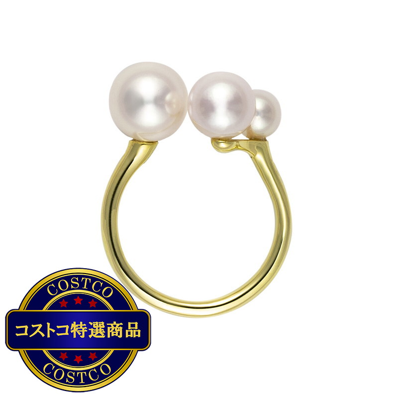 (コストコ) 18K イエローゴールド あこや パール 3ピース リング 5.0mm/7.0mm/8.5mm - 画像 (4)