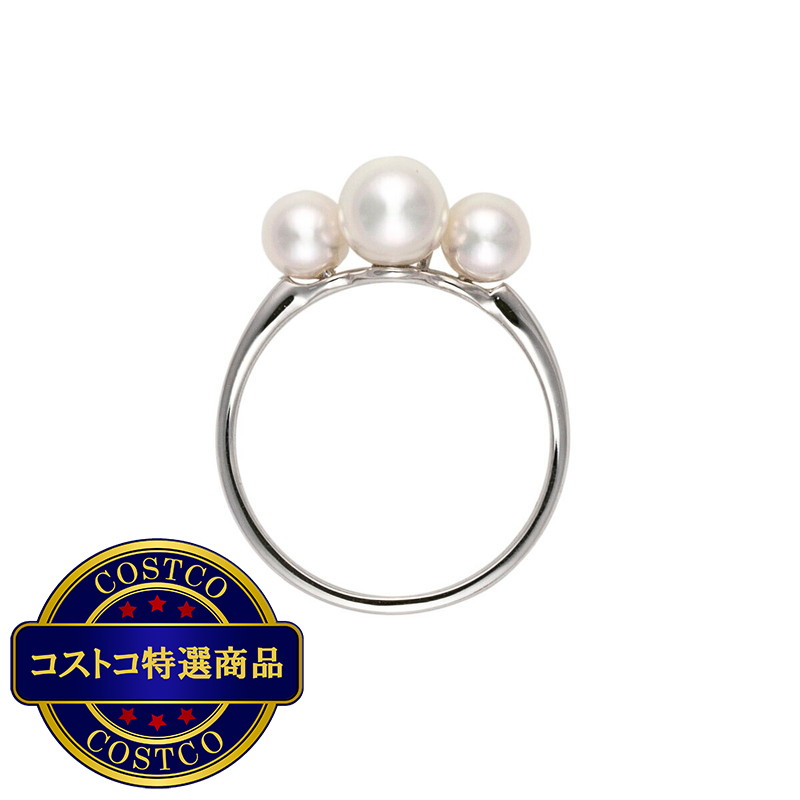 (コストコ) 18Kホワイトゴールド あこや パール 4.5-5.5mm & ダイヤモンド 0.01カラット リング - 画像 (4)