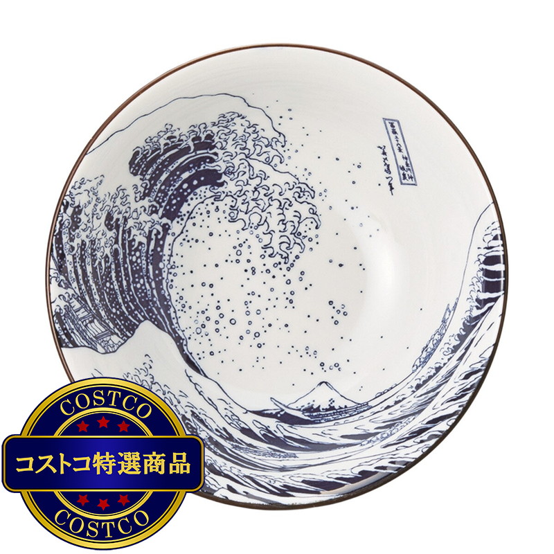 (コストコ) 三郷陶器 北斎富士 呉須巻き6.8高台丼 21cm - 画像 (2)