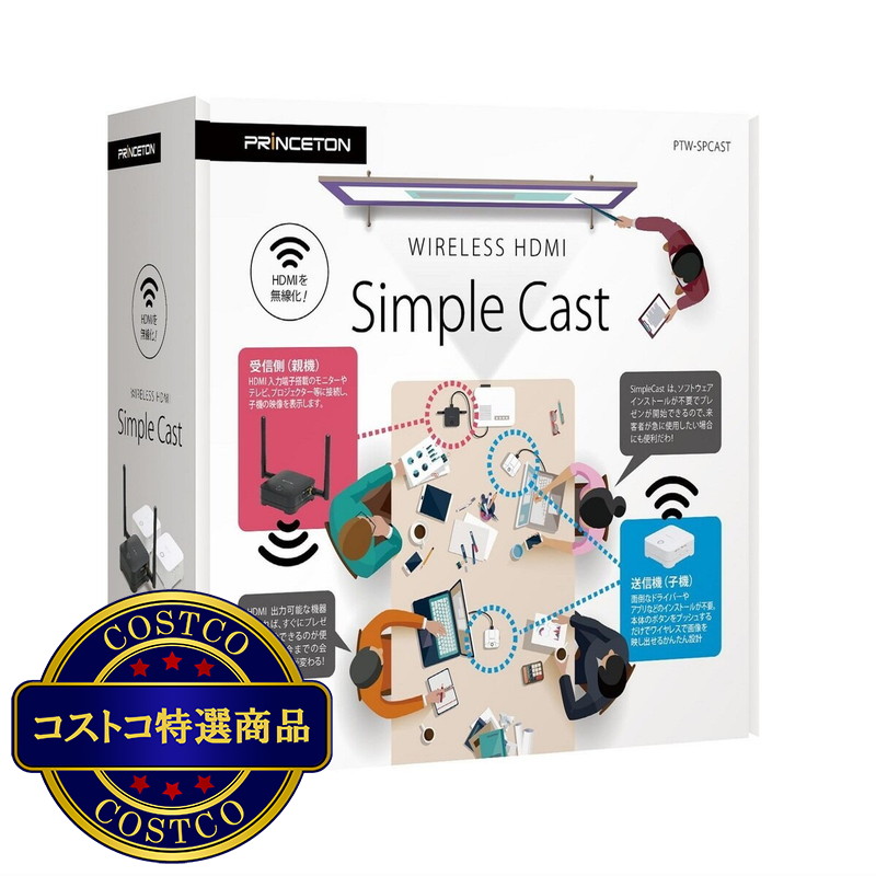 (コストコ) プリンストン シンプルキャスト ワイヤレスHDMIプレゼンテーション (親機1台、子機2台セット) PTW-SPCAST - 画像 (2)