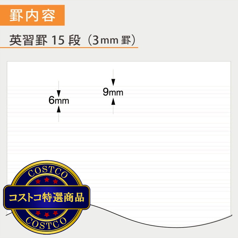 (コストコ) コクヨ キャンパスノート 英習罫 15段 10冊パック ノ-30F15N - 画像 (2)