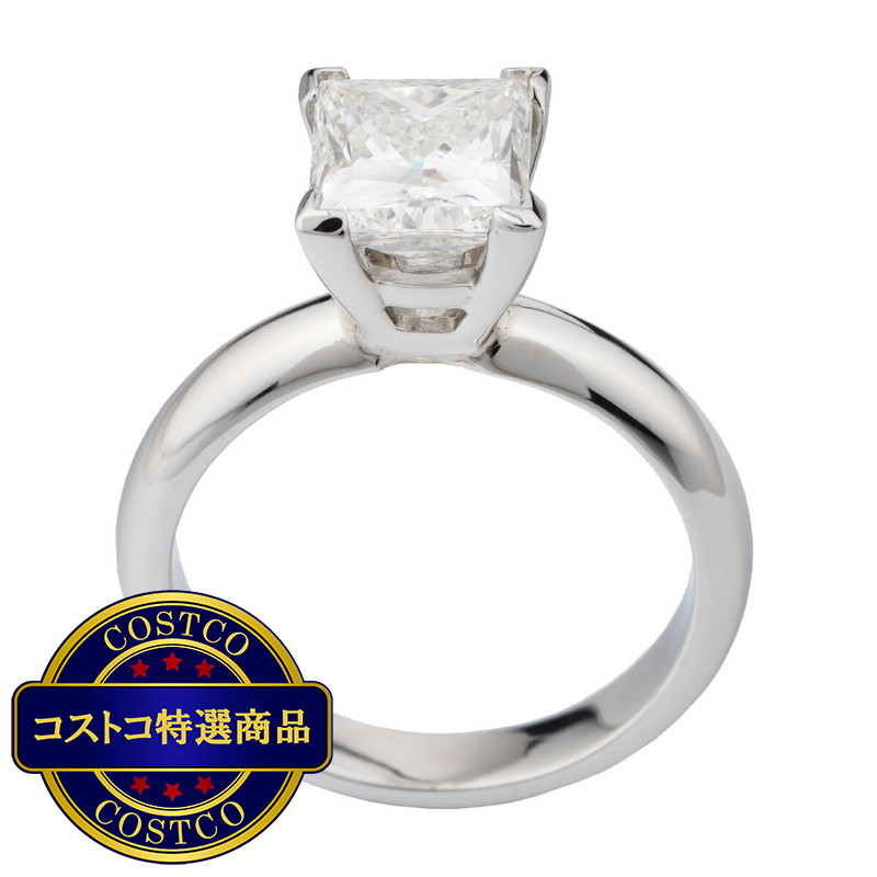 (コストコ) プラチナ 2.01カラット プリンセスカット ダイヤモンド リング - 画像 (2)