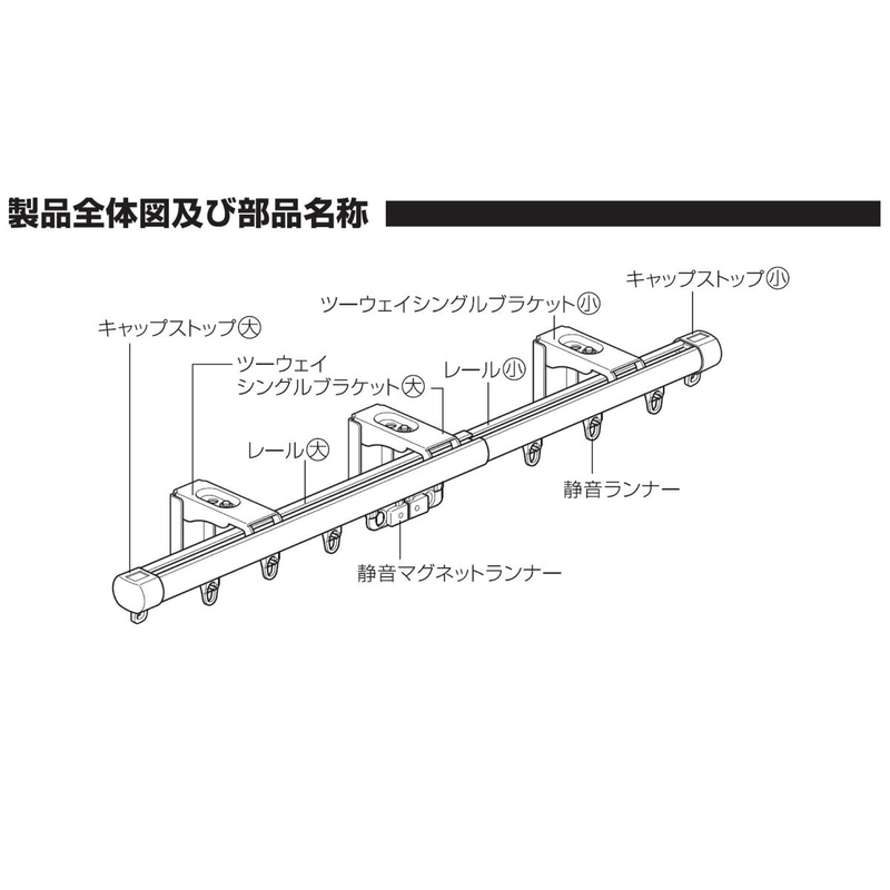 (コストコ) トーソー カーテンレール リネア S3.0 木目ホワイト - 画像 (3)